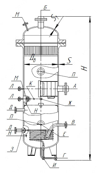 Газосепаратор вертикальный чертеж